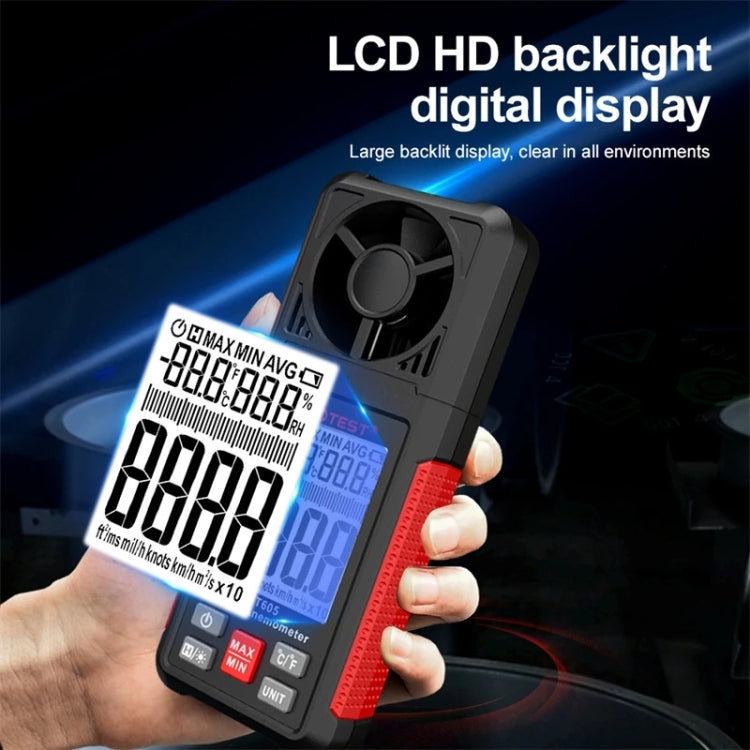 HABOTEST HT605 Portable Intelligent Digital Display Handheld Wind Speed Tester