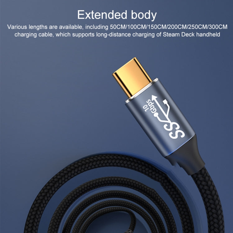 For Steam Deck Gen2 100W USB-C/Type-C Male to USB-C/Type-C Male Stereo Curved Data Cable
