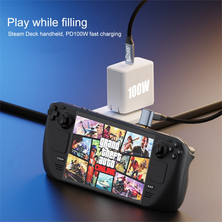 For Steam Deck Gen2 100W USB-C/Type-C Male to USB-C/Type-C Male Stereo Curved Data Cable