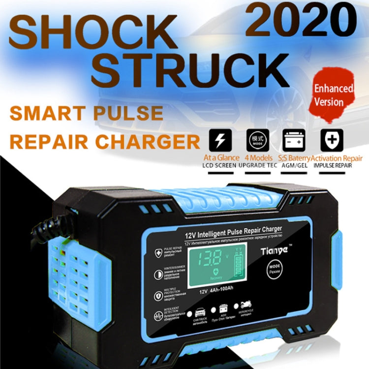 Motorcycle / Car Battery Smart Charger with LCD Creen, UK Plug, US Plug, AU Plug, EU Plug