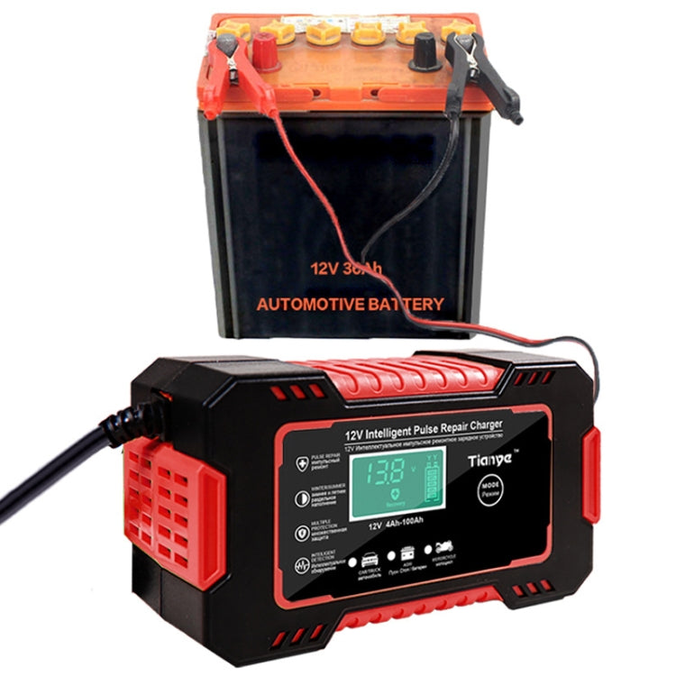 Motorcycle / Car Battery Smart Charger with LCD Creen, UK Plug, US Plug, AU Plug, EU Plug