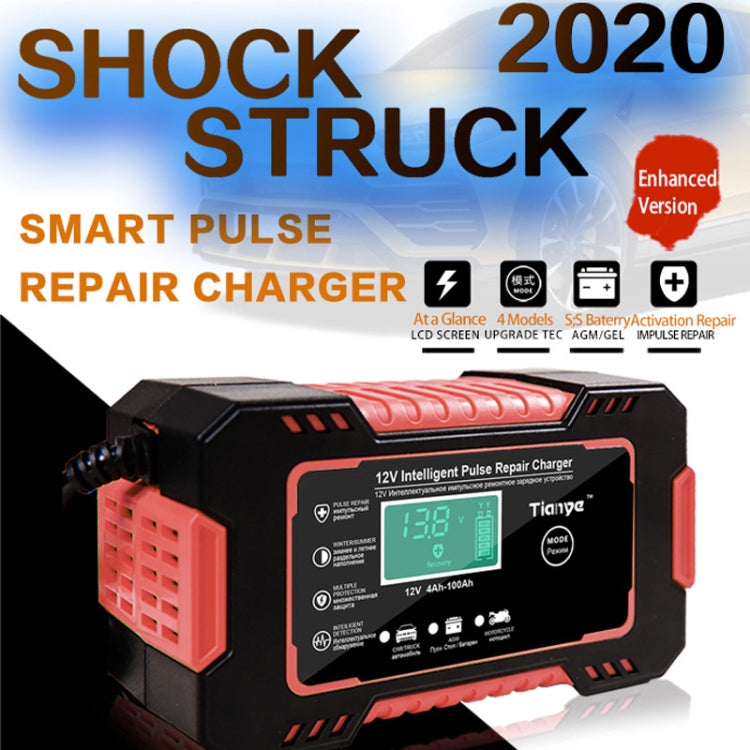 Motorcycle / Car Battery Smart Charger with LCD Creen, UK Plug, US Plug, AU Plug, EU Plug