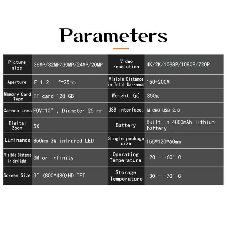 NV4000 Outdoor Hunting 4K HD Binocular Night Vision