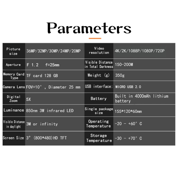 NV4000C Outdoor Hunting 4K HD Binocular Digital Night Vision