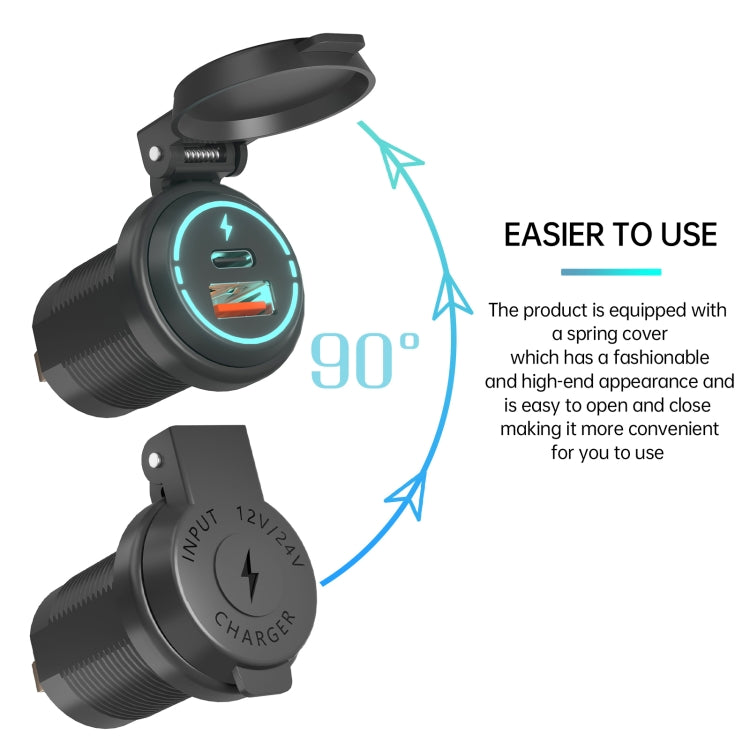 ZH-1786A2 QC3.0 USB-A + Type-C Dual Interface Car Charger, Cable Length: 60cm