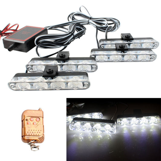 4 in 1 Car 16LEDs Grille Flash Lights Warning Lights with Wireless Remote Control