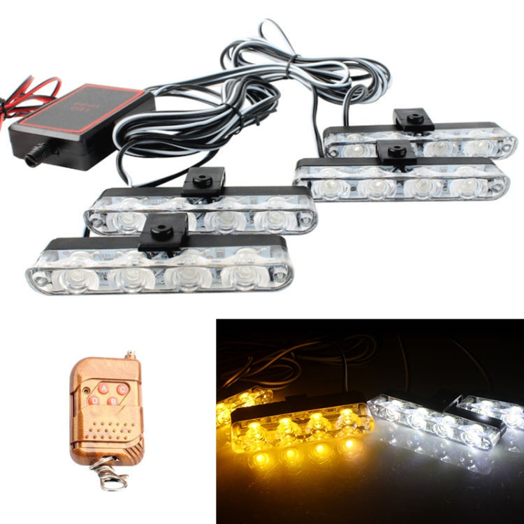 4 in 1 Car 16LEDs Grille Flash Lights Warning Lights with Wireless Remote Control