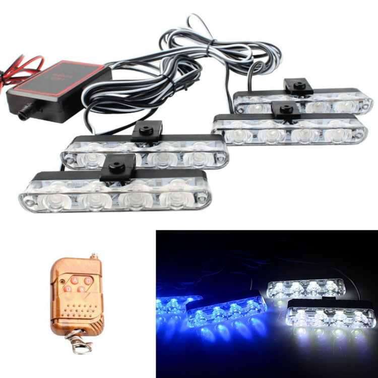 4 in 1 Car 16LEDs Grille Flash Lights Warning Lights with Wireless Remote Control
