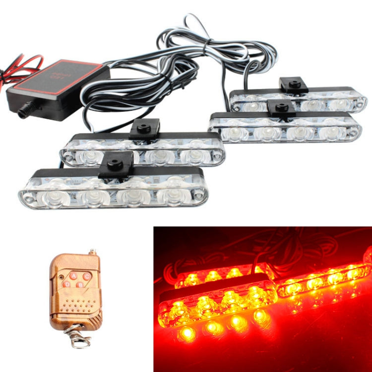 4 in 1 Car 16LEDs Grille Flash Lights Warning Lights with Wireless Remote Control