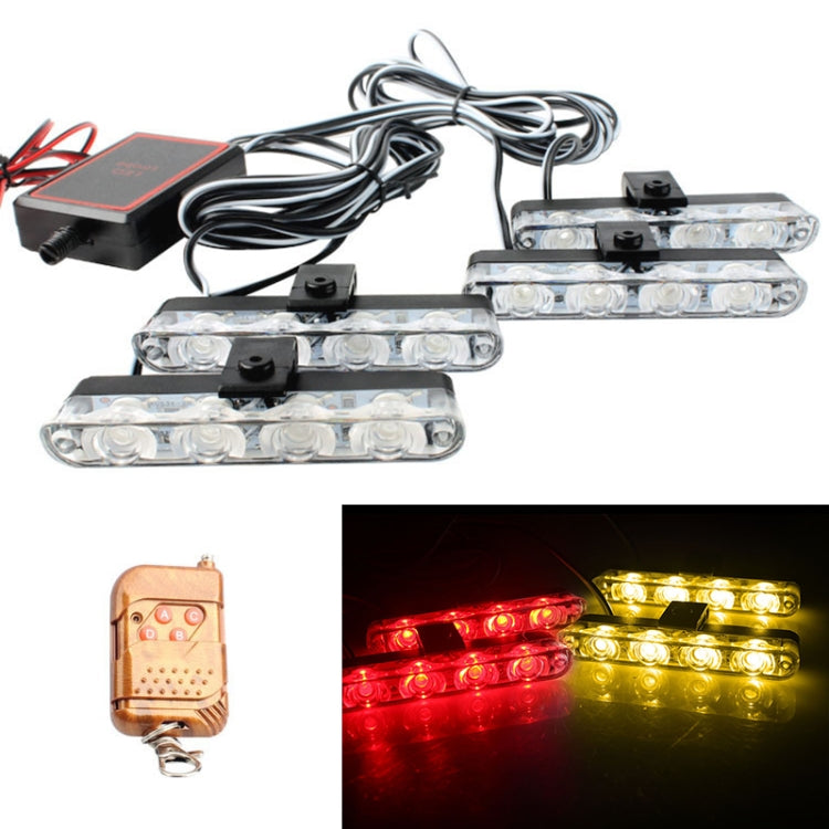 4 in 1 Car 16LEDs Grille Flash Lights Warning Lights with Wireless Remote Control