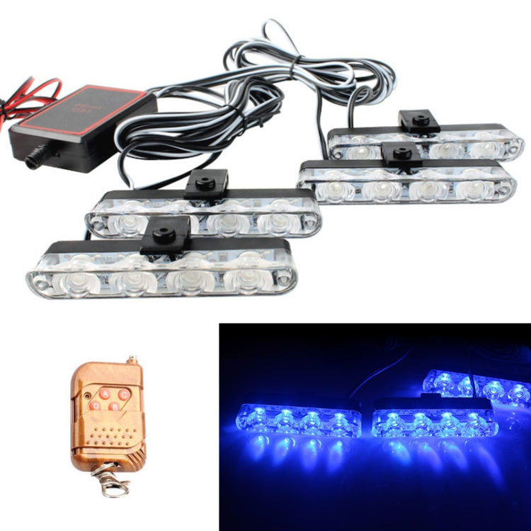 4 in 1 Car 16LEDs Grille Flash Lights Warning Lights with Wireless Remote Control