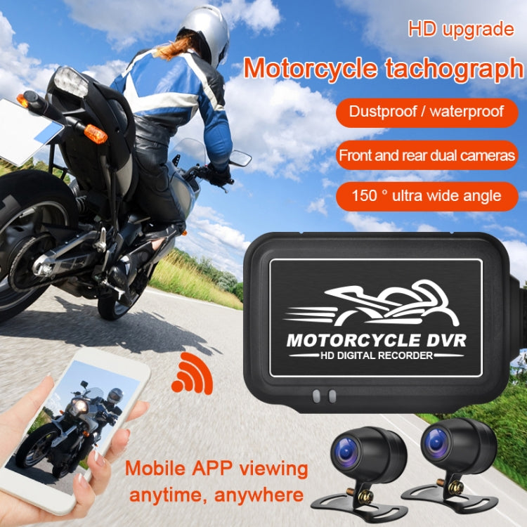 SE3 Dual AHD 1080P Waterproof HD Motorcycle DVR, Support TF Card / Cycling Video / Parking Monitoring