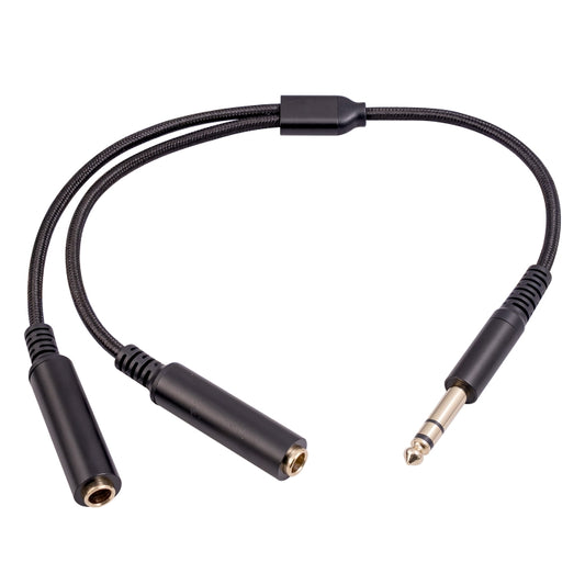 3718 6.35mm Male to Dual Female 1/4 TRS Stereo Audio Cable, Length: 30cm