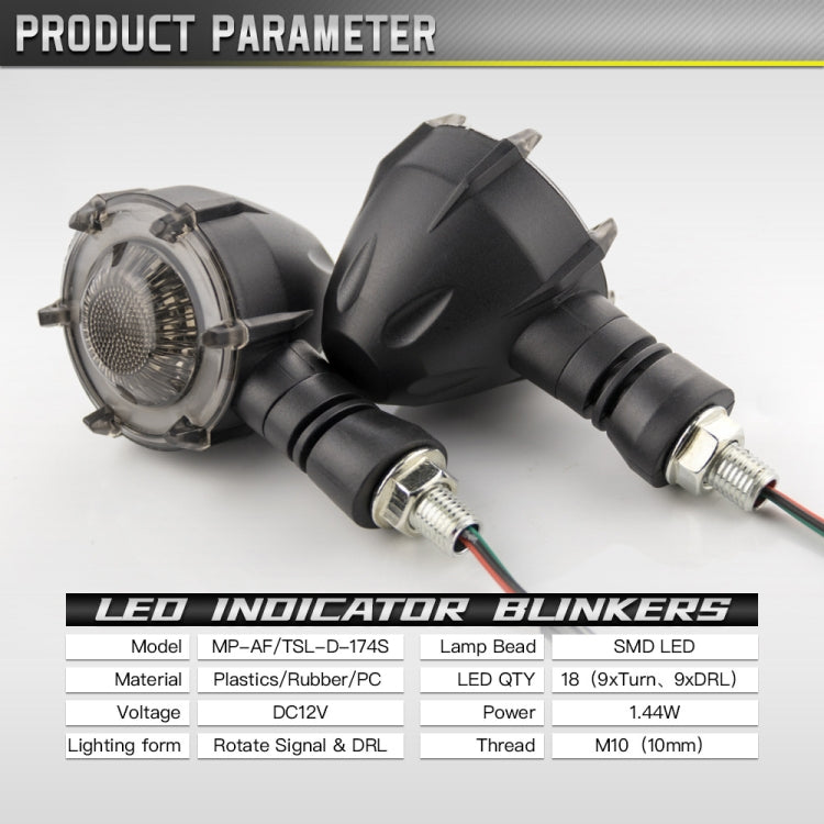 1 Pair Motorcycles Universal Rotating LED Dual-color Flow Turn Signal Light