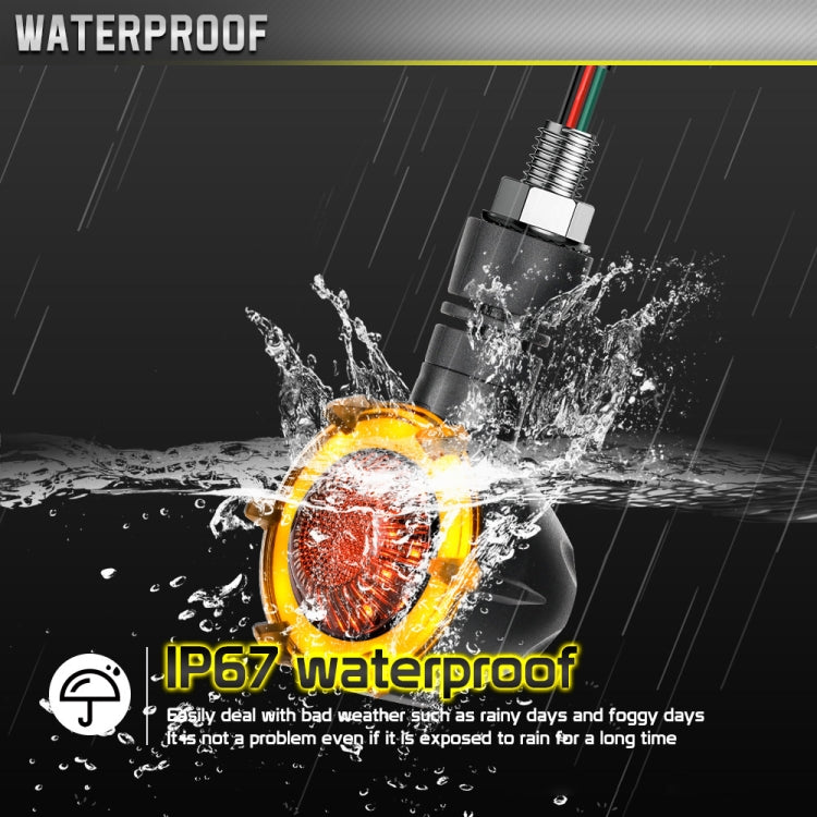 1 Pair Motorcycles Universal Rotating LED Dual-color Flow Turn Signal Light