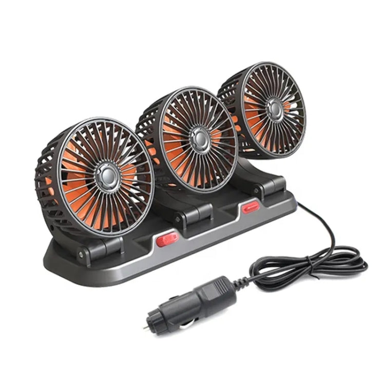 F4310 360-Degree Rotating Adjustable Car Three-Head Fan