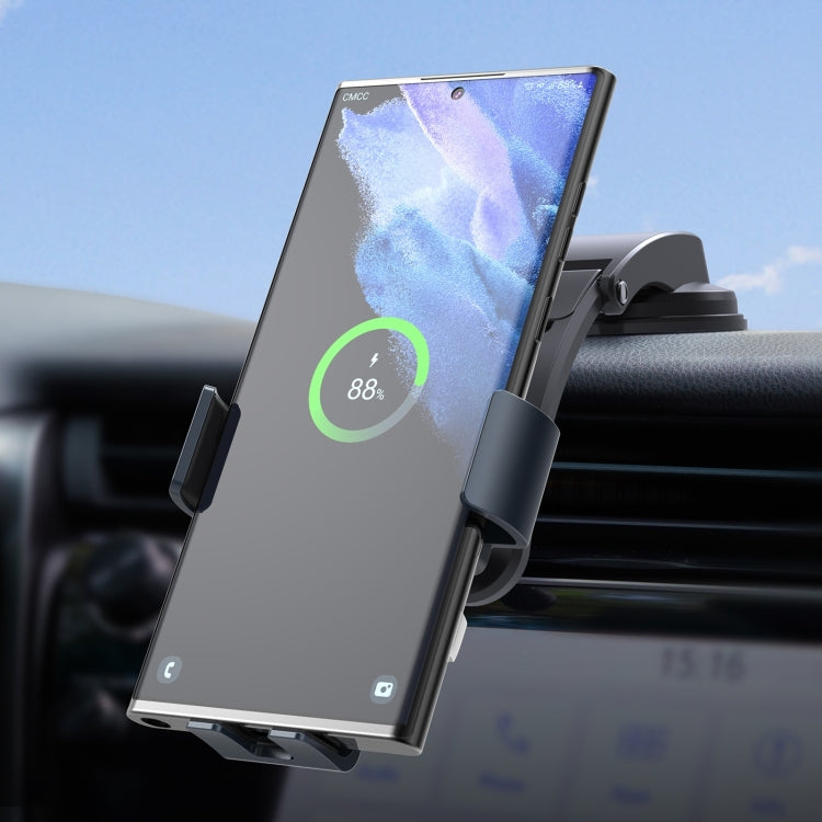 C35 Fan Cooling Dual Coil Car Phone Holder Wireless Charger