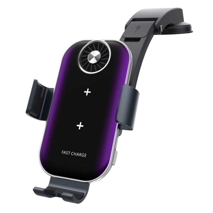 C37 Fan Cooling Dual Coil Car Phone Holder Wireless Charger