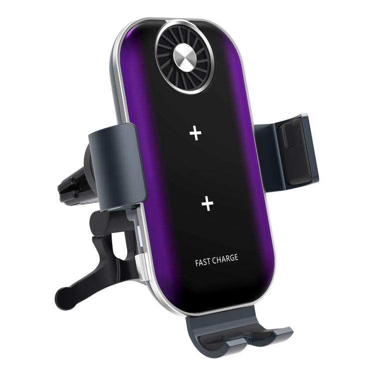 C37 Fan Cooling Dual Coil Car Phone Holder Wireless Charger