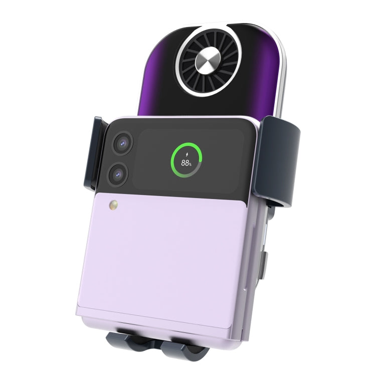 C37 Fan Cooling Dual Coil Car Phone Holder Wireless Charger