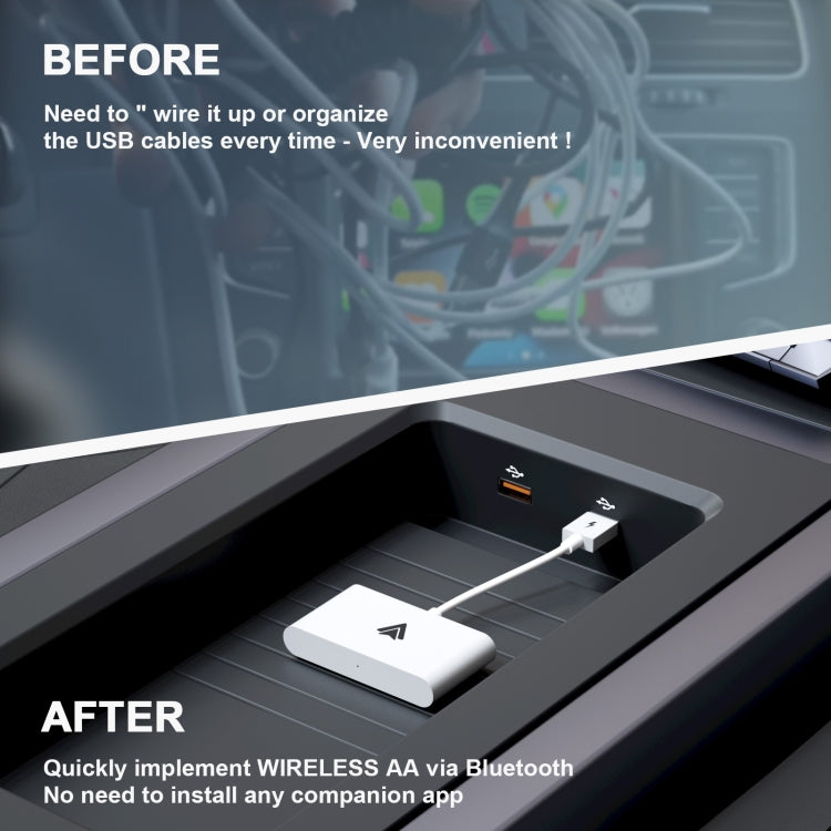 THT-020-2+ USB + USB-C / Type-C Wired to Wireless Carplay Adapter for Android Smartphone