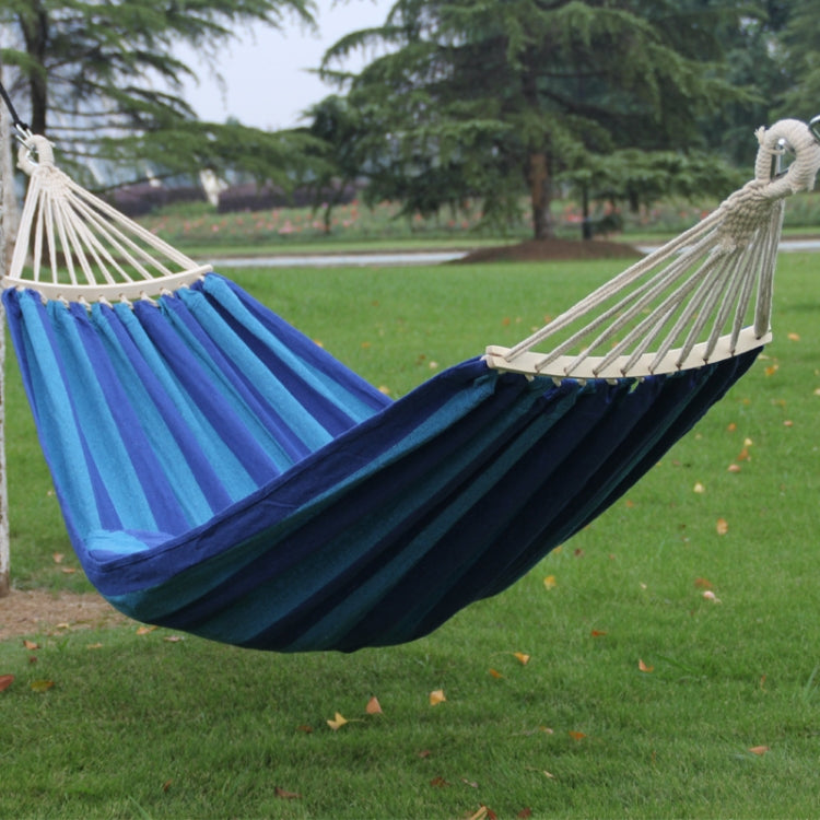 Outdoor Double Thickened Canvas Hammock Indoor Swing with Detachable Curved Rod