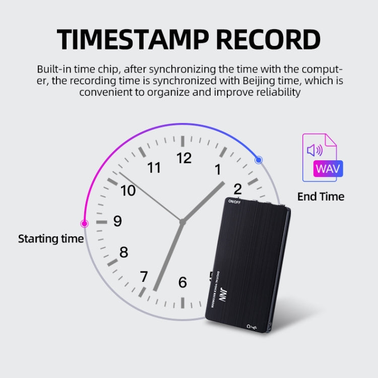 JNN M2 Ultra-thin HD Noise Reduction Intelligent Control Voice Voice Recorder