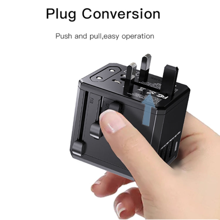Yesido MC-10 3 USB + Type-C Ports Multi-function Universal Travel Adapter Plug