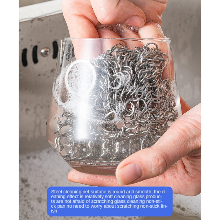 Stainless Steel Round Iron Cleaner Pot Brush Scrubber Home Cookware Kitchen Cleaning Tool