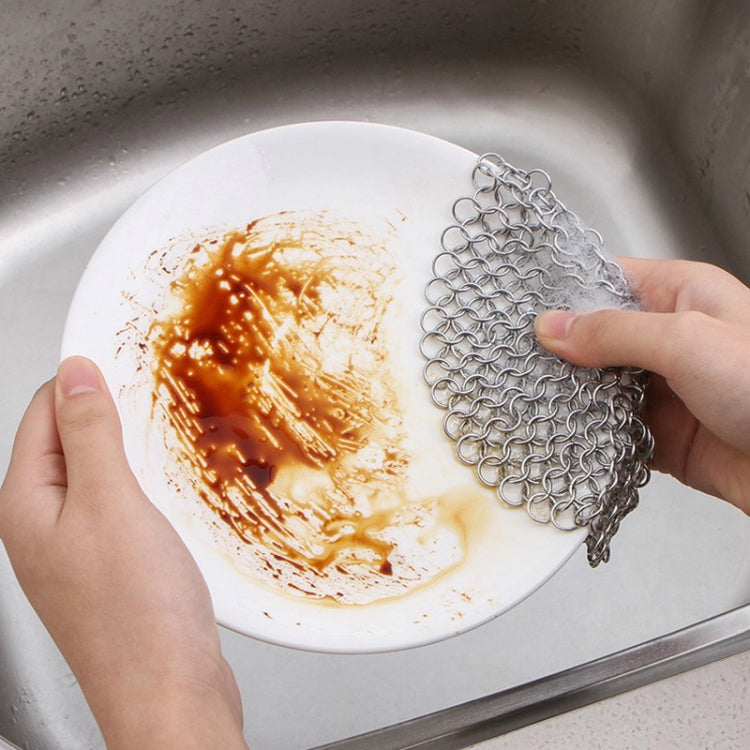 Stainless Steel Round Iron Cleaner Pot Brush Scrubber Home Cookware Kitchen Cleaning Tool