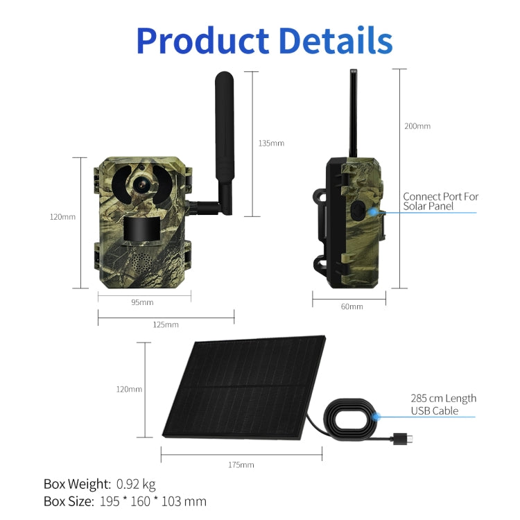 ESCAM QF380 4MP Network Solar PIR Alert Smart Wildlife Hunting Camera