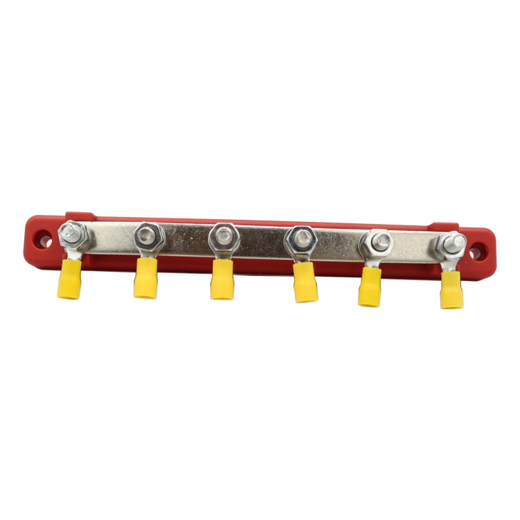 RV Yacht 150A High Current Single-row 4-way Busbar with 6pcs Terminals