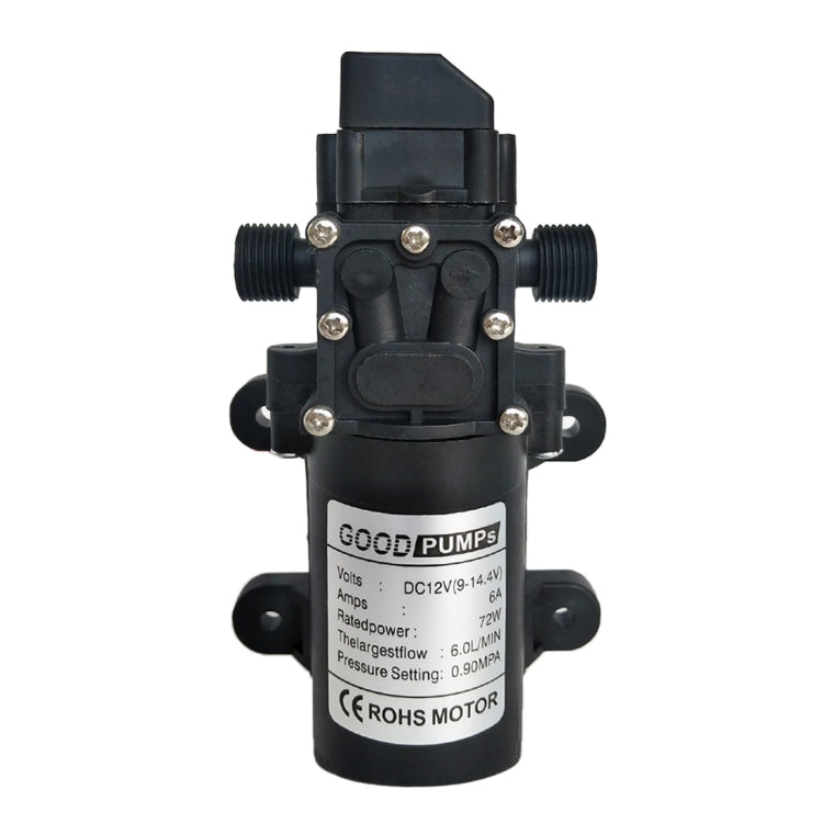12V 70W Self-priming Pump High Pressure Car Washing Intelligent Diaphragm Right Out Water Pump
