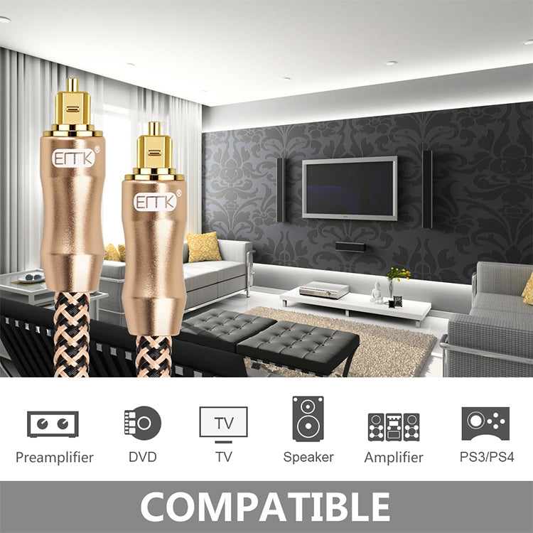 EMK Gold-plated TV Digital Audio Optical Fiber Connecting Cable