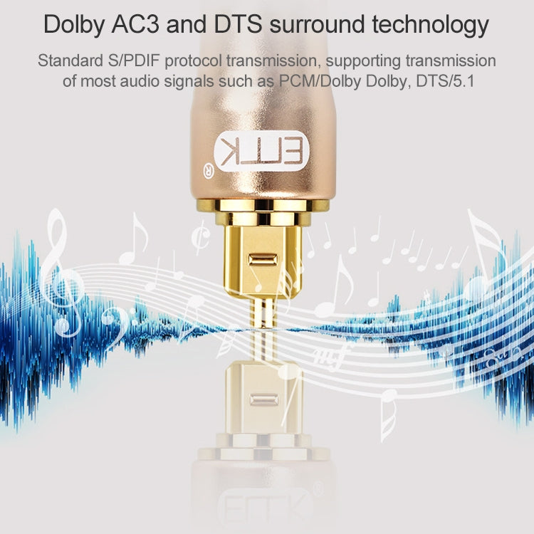 EMK Gold-plated TV Digital Audio Optical Fiber Connecting Cable