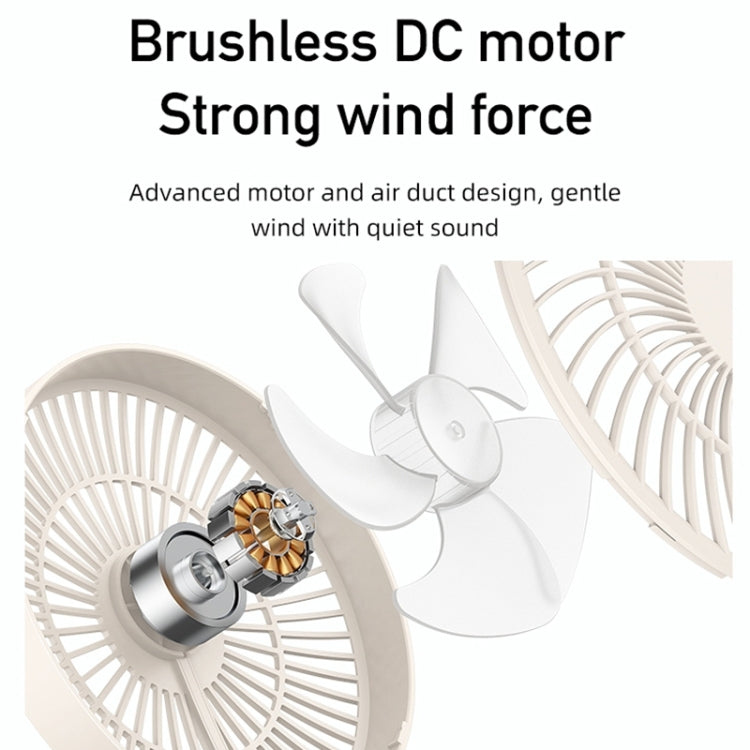 WSK302 4000mAh Swivel Head Wall Mounted Fan with Night Light