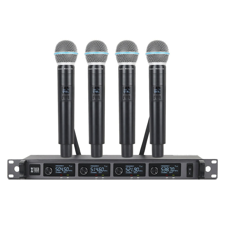 XTUGA A140-H Wireless Microphone System 4 Channel UHF Handheld Microphone