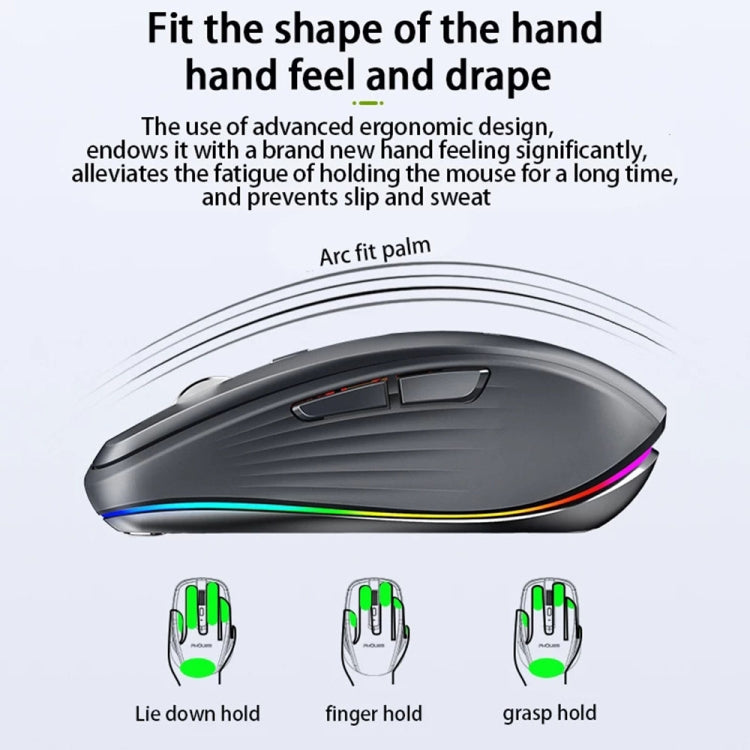 HXSJ M303 2400DPI Dual Mode 2.4GHz + Bluetooth 5.1 Wireless Mouse
