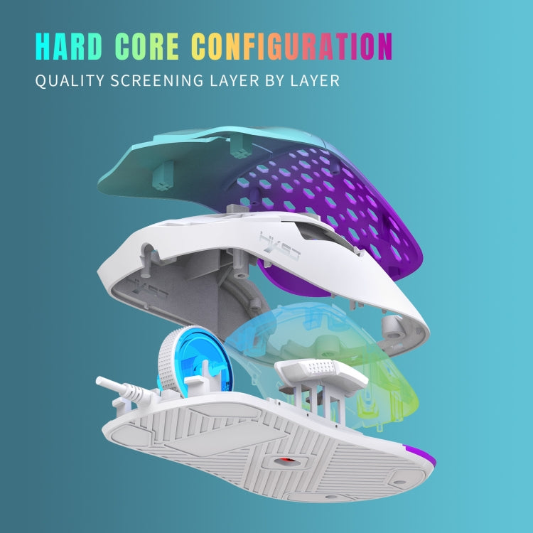 HXSJ S500 3600DPI Colorful Luminous Wired Mouse, Cable Length: 1.5m