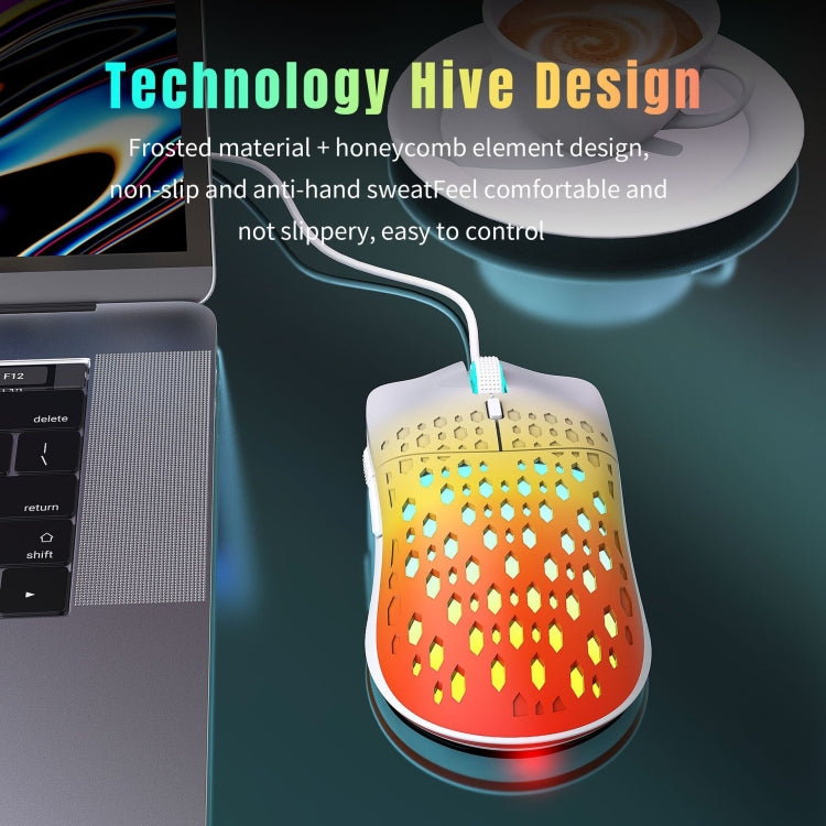 HXSJ S500 3600DPI Colorful Luminous Wired Mouse, Cable Length: 1.5m