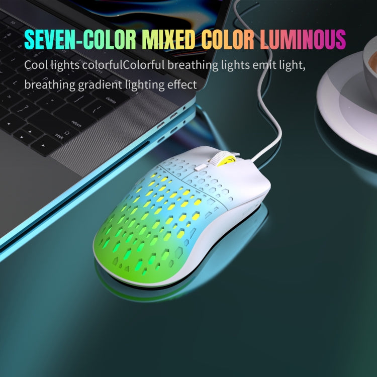 HXSJ S500 3600DPI Colorful Luminous Wired Mouse, Cable Length: 1.5m