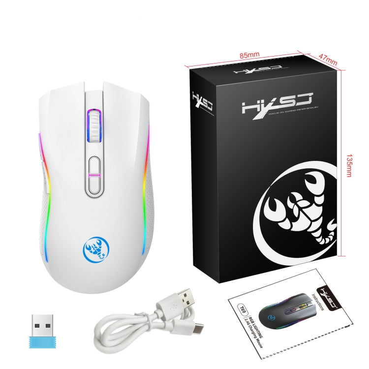 HXSJ T69 4800DPI RGB 2.4GHz Wireless Mouse, T69