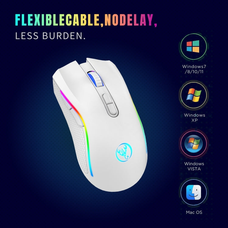 HXSJ T69 4800DPI RGB 2.4GHz Wireless Mouse, T69