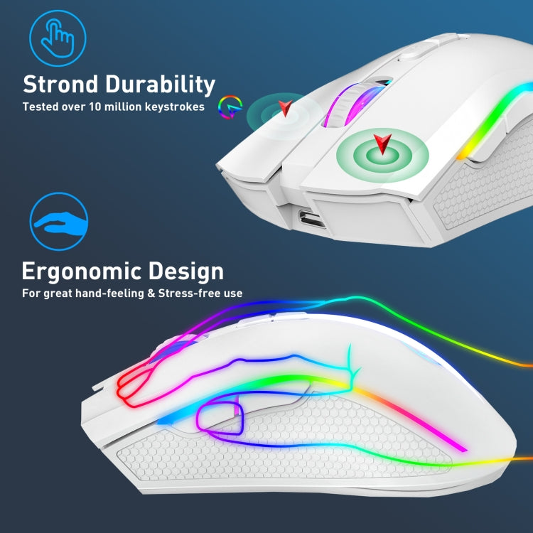 HXSJ T69 4800DPI RGB 2.4GHz Wireless Mouse, T69