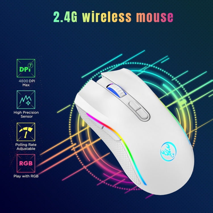 HXSJ T69 4800DPI RGB 2.4GHz Wireless Mouse, T69