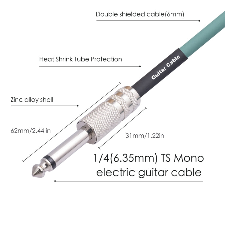 3045GR Mono 6.35mm Plug Male to Male Electric Guitar Audio Cable