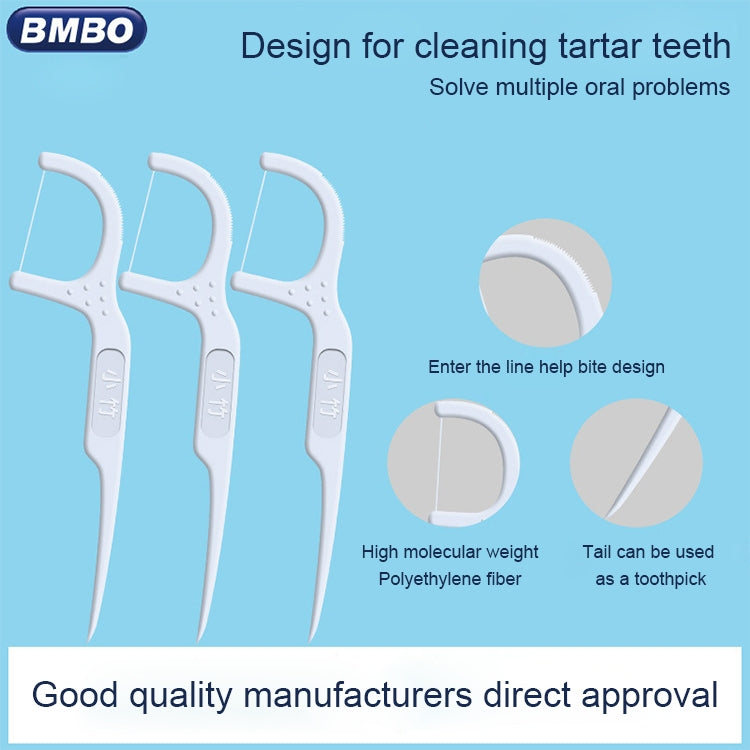 BMBO Portable Boxed Care Floss Stick Disposable Dental Care Floss Stick