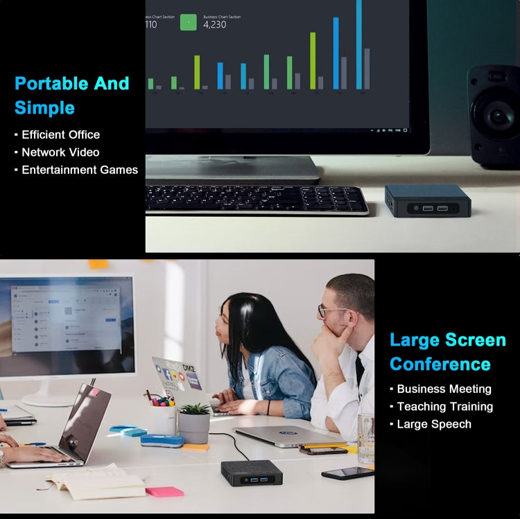 GXMO N42 Windows 11 Intel Gemini Lake N4000 Mini PC NVME SSD WiFi Mini Desktop Computer