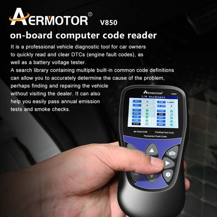 AERMOTOR V850 Car OBD2 Code Reader Diagnostic Scan Tool