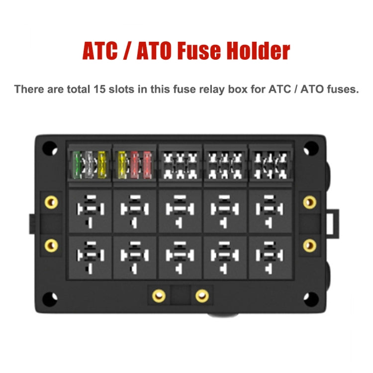 12V Car Multi-Way Relay Fuse Box 15 Way Fuse Holder